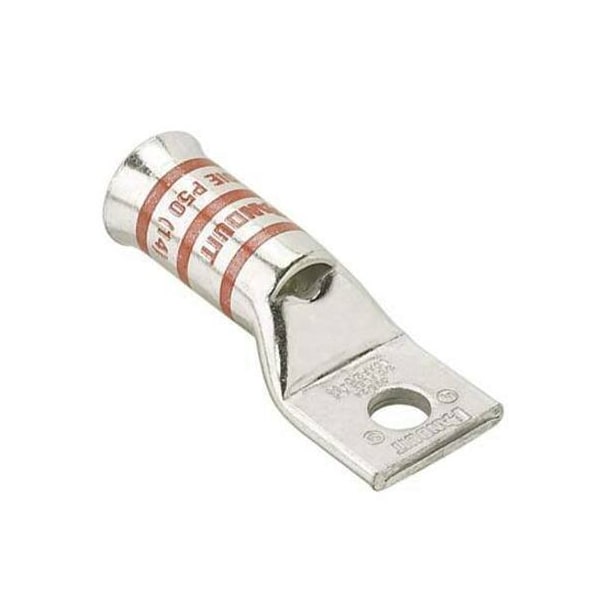 Lug Compression Connector, 300 kcmil Max, Standard Barrel, Copper, Red
